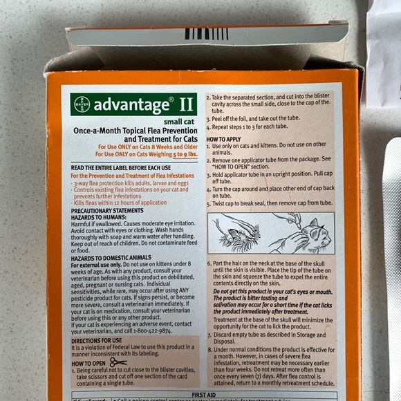 [Free If You Bundle $15+] *Only One Tube* Bayer Advantage II Flea Spot Treatment - Picture 5 of 6